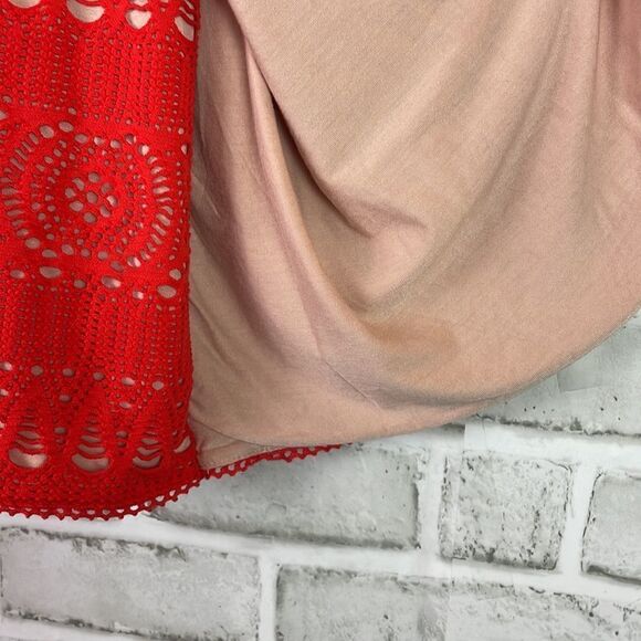 Free People Oceanside Red Strapless Crochet Mini Dress Size XS NEW - Picture 8 of 10